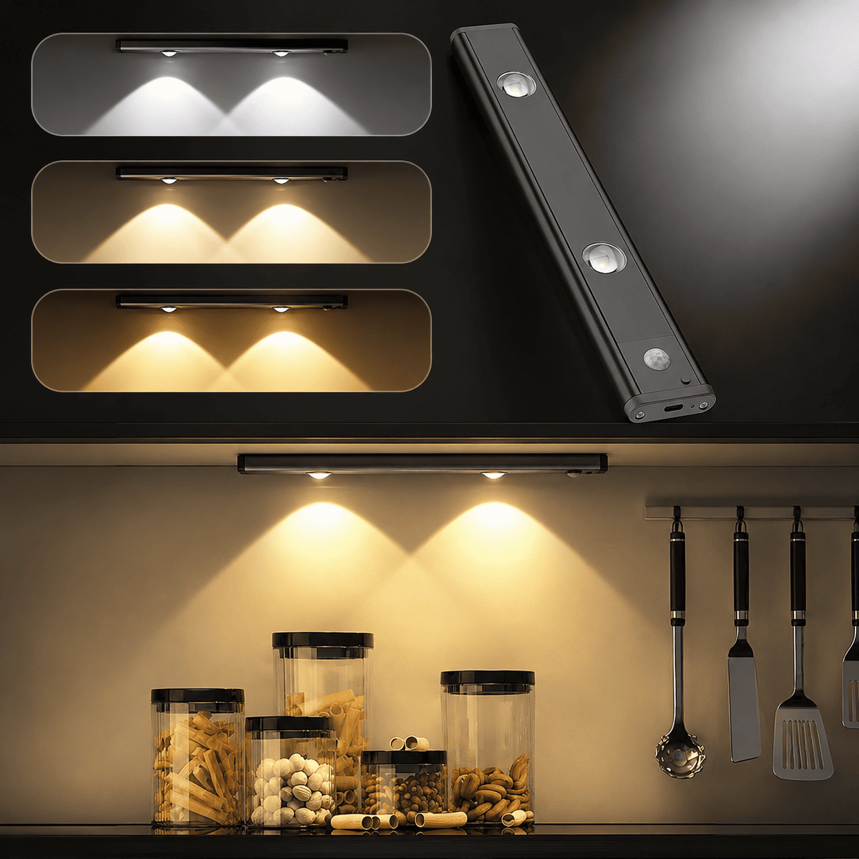 LED PIR Motion Sensor Cabinet With USB Rechargeble