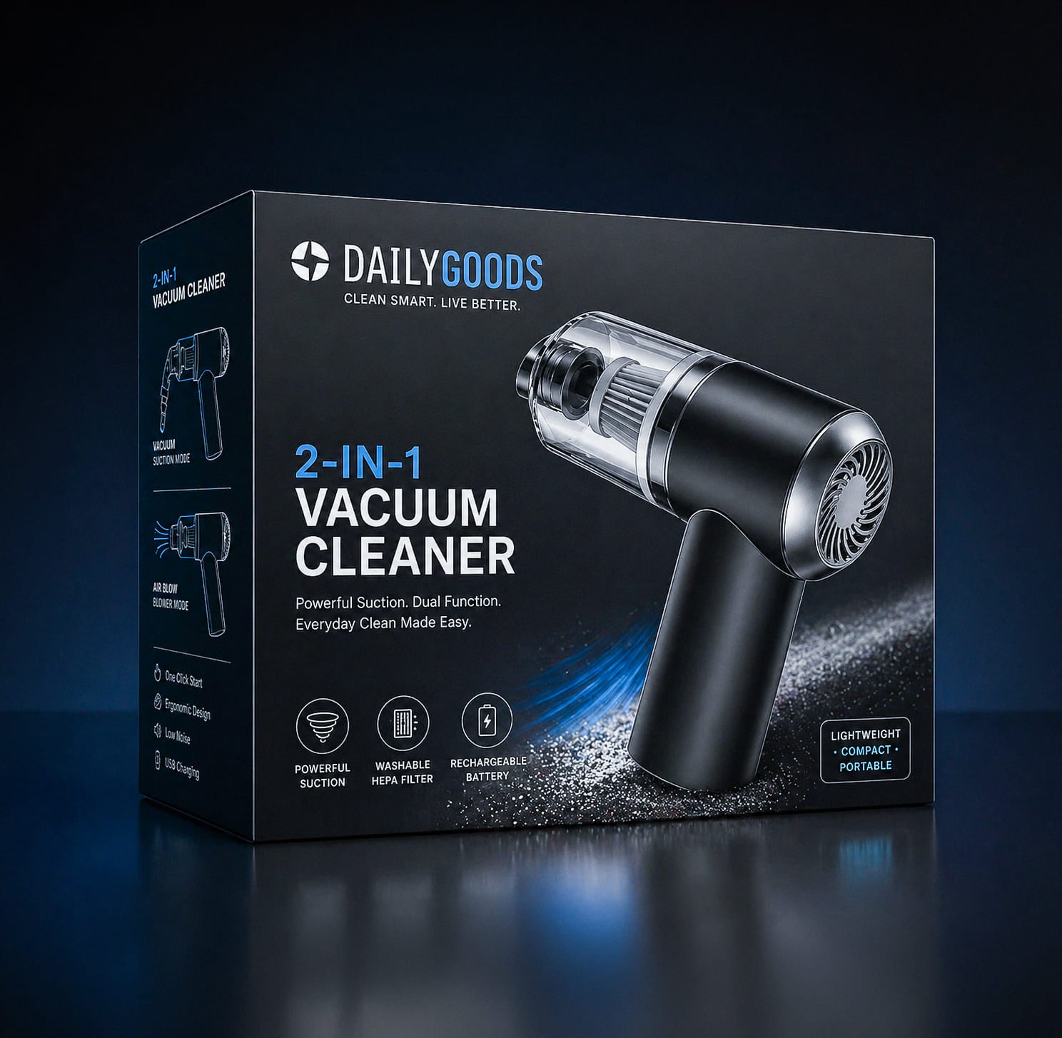 VacuumMax™ – 2-in-1 Air Duster & Vacuum Cleaner | Wireless, Portable